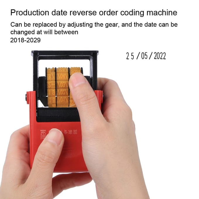 D4 Type Datumcodeermachine Voedselzaklabel Instelbare Datum Handmatige Datumdrukmachine black