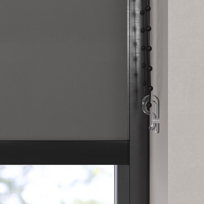 Dutchblinds Rolgordijn - lichtdoorlatend - Antraciet - 145x190cm - Raamdecoratie op maat