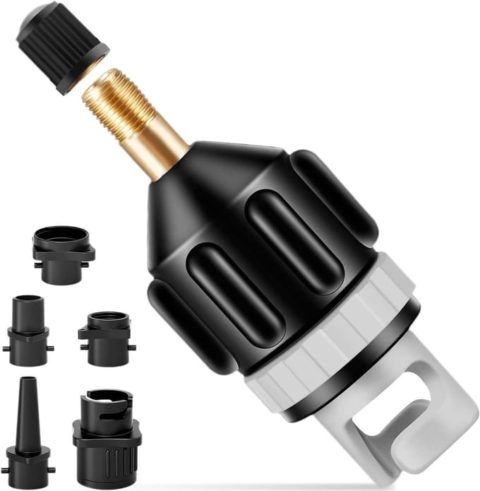 Multifunctionele SUP Pompadapter met 4 Nozzles voor Inflatable Boot, Paddle Board en Kajak, Elektrische Opblaasaccessoires