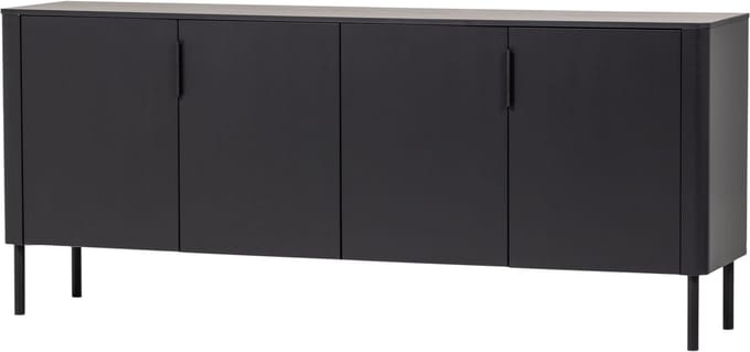 WOOOD Gunnar Dressoir 200 cm - Grenen - Matzwart - 85x201x44