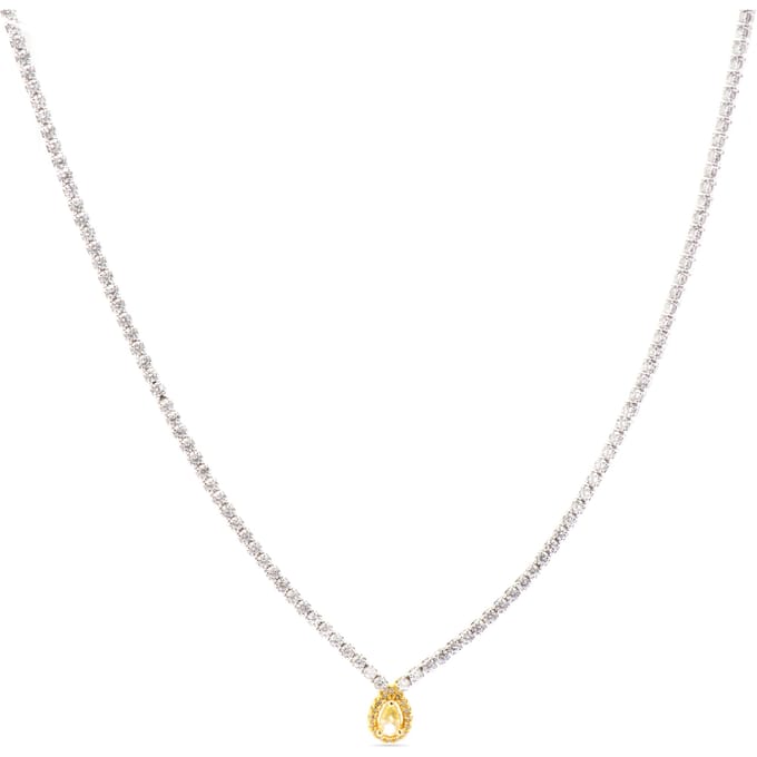 Luxenter Ketting van 925 sterling zilver en padparadscha met rhodiumafwerking - Lied