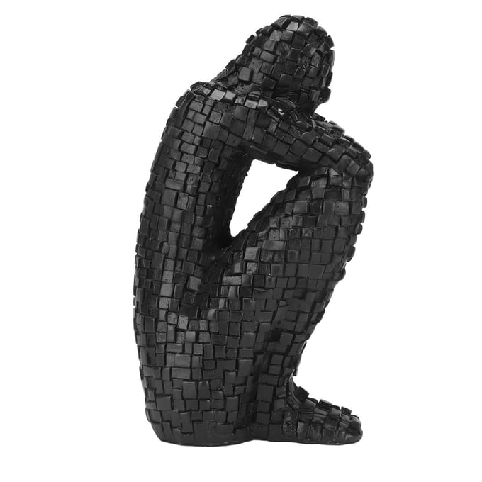 Sculptures Abstraites Mosaïques Modernes Simple Mode Résine Statue Abstraite Sculpture Moderne pour Bureau black