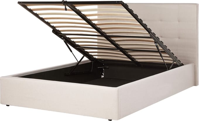 LORIENT - Bed met opbergruimte - Beige - 140 x 200 cm - Polyester
