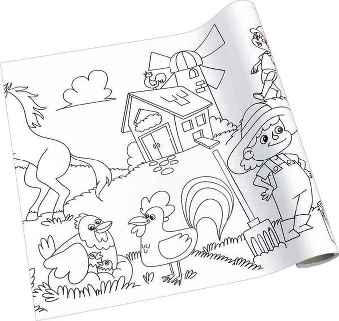 Info tekenrol - Creative - boerderij - 30cm x 4m - IN-8723-08-B