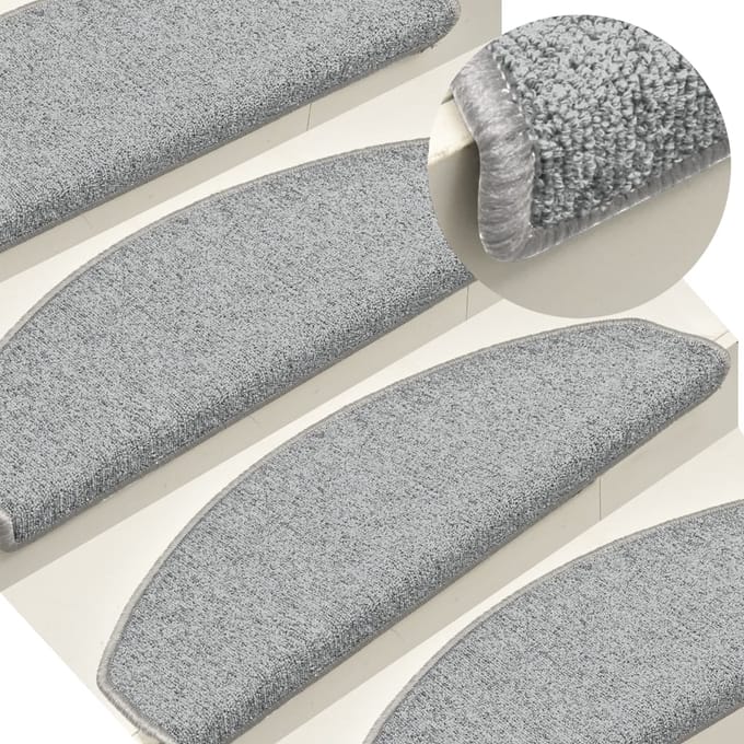 vidaXL - Trapmatten - 15 - st - 65 - x - 24 - x - 4 - cm - Non-Slip - Wit - en - Grijs