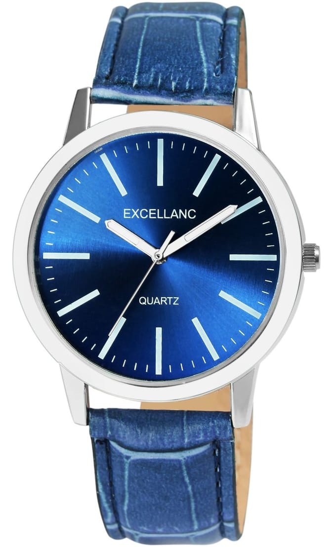 EXCELLANC herenhorloge kunstleer Mineralglas