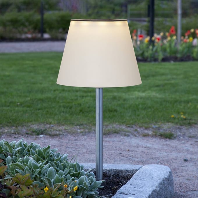 STAR TRADING Solini LED grondspies lamp, wit/zilver, hoogte 90 cm
