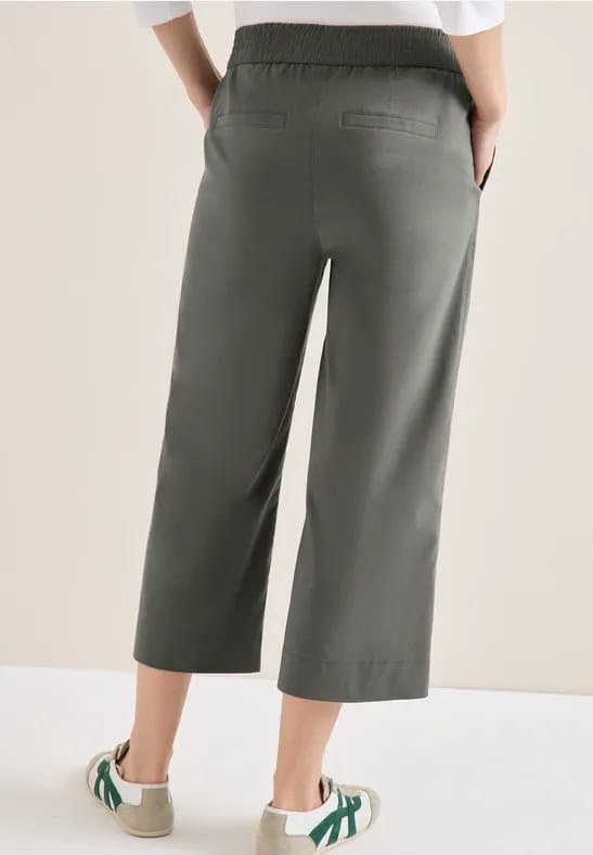 3/4 High Waist broek met wijde pijpen in Loose Fit