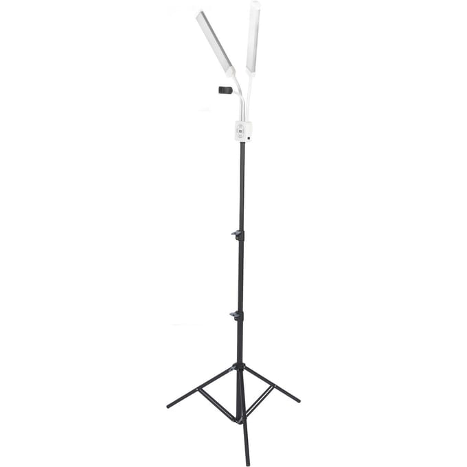 LED Videolamp 40W Dimbaar 3200K tot 5600K Opvouwbare Dubbele Armen LED Invullicht met Telefoonhouder US PLUG white