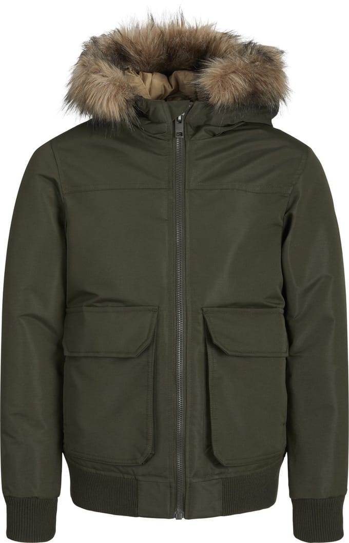 JACK & JONES JJECONSTRUCT DETACHABLE FUR BOMBER JNR Jongens Jas - Maat 164
