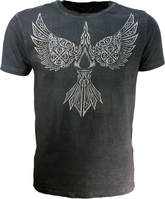 Assassin's Creed Heren Tshirt S Valhalla Raven Zwart