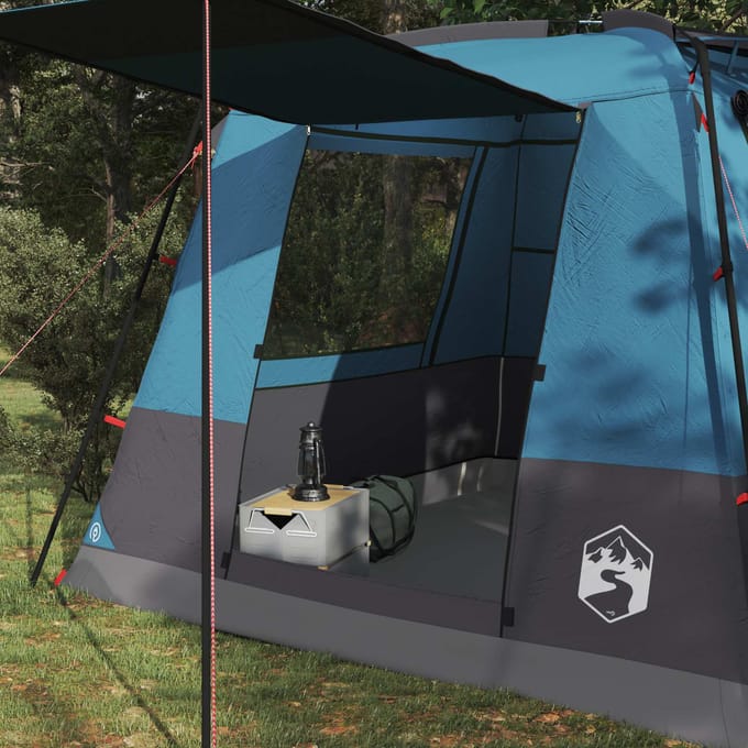 vidaXL - Partytent - 10-persoons - Blauw - 185T - Polyester - met - PU - Coating