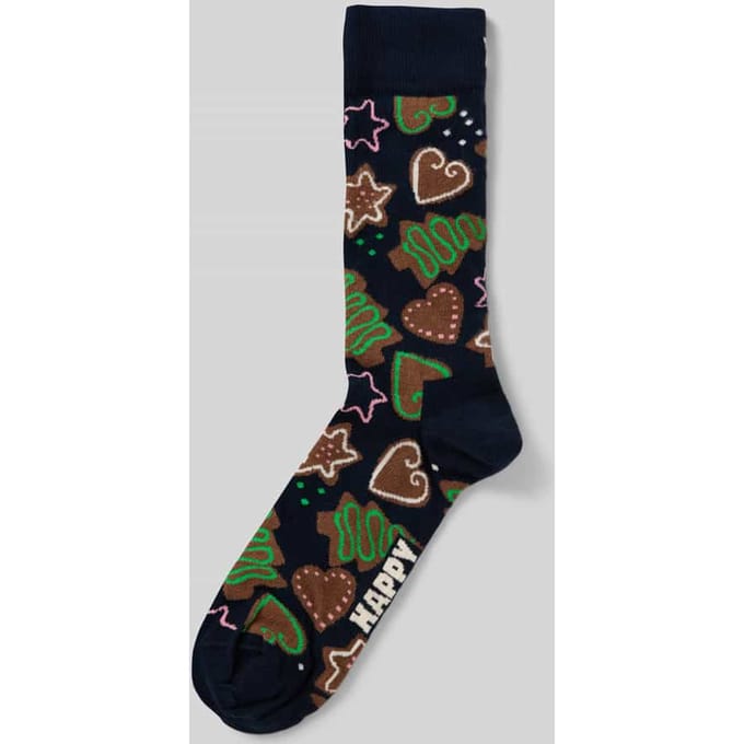 Happy Socks Gingerbread Cookies Sock - unisex sokken - navy - Unisex - Maat: 41 - 46