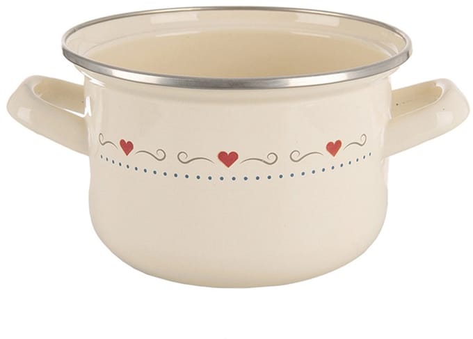 Kookpan Geëmailleerde Crème TONCA 16 cm, 1,4 l - Kookpot - Soeppan