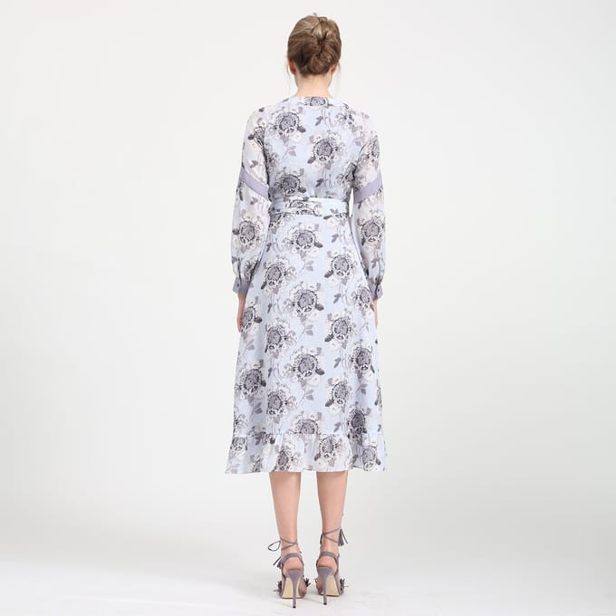 Wikkel bloemenprintjurk