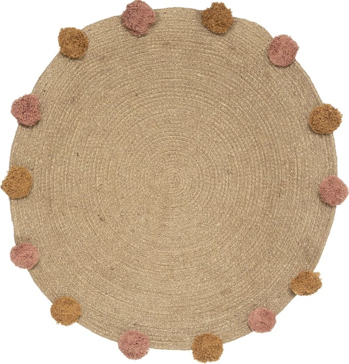 Atmposhera Vloerkleed Jute met pompons - Tapijt - Dia 78