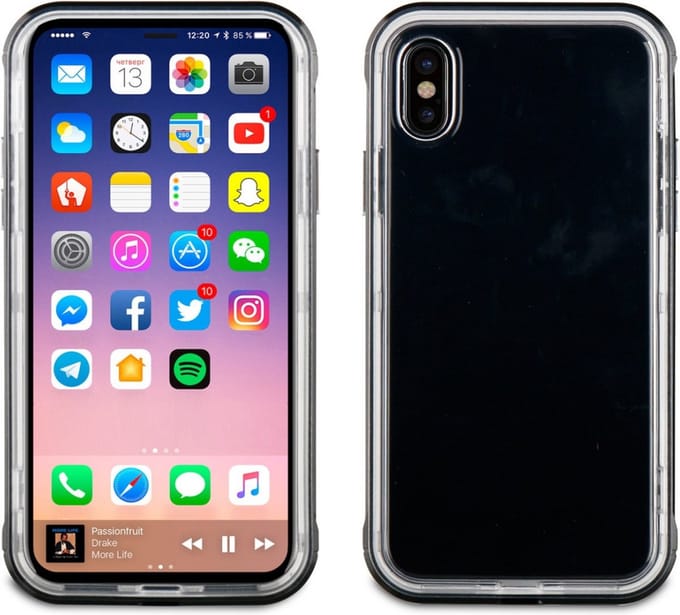 Muvit Cristal Bump Case Iphone Xs/x And Gehard Glazen Schermbeschermer Zwart