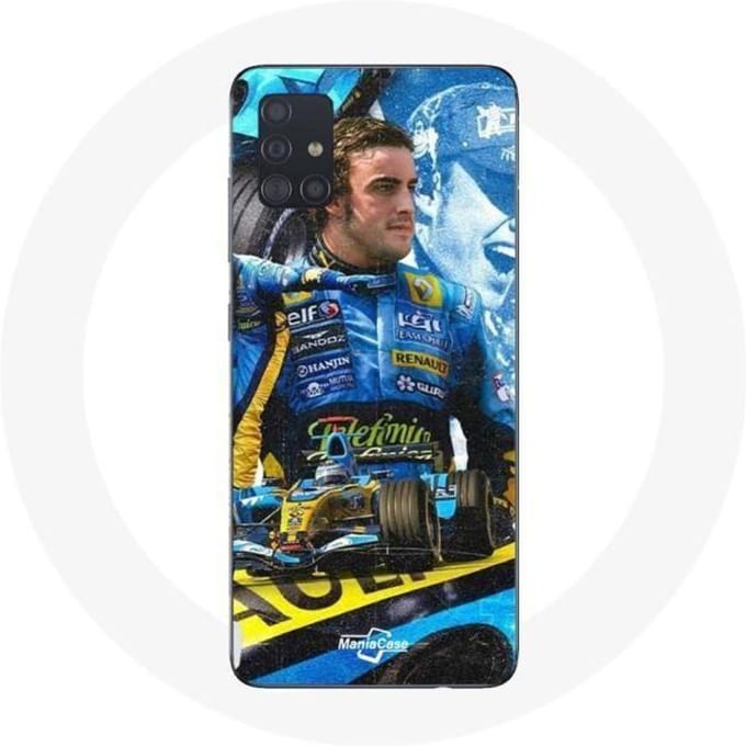 Coque - Formule 1 - Galaxy A51 - Souple - Blanc - Fernando Alonso