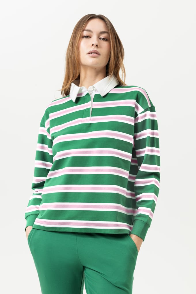 Sweatshirt Serie Touchline Stripes Lucky Green