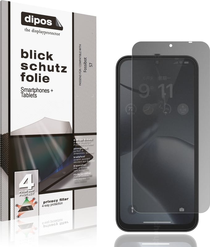 dipos – Matte Privacy Screenprotector geschikt voor Fossibot S7 | Anti-Spy Beschermfolie