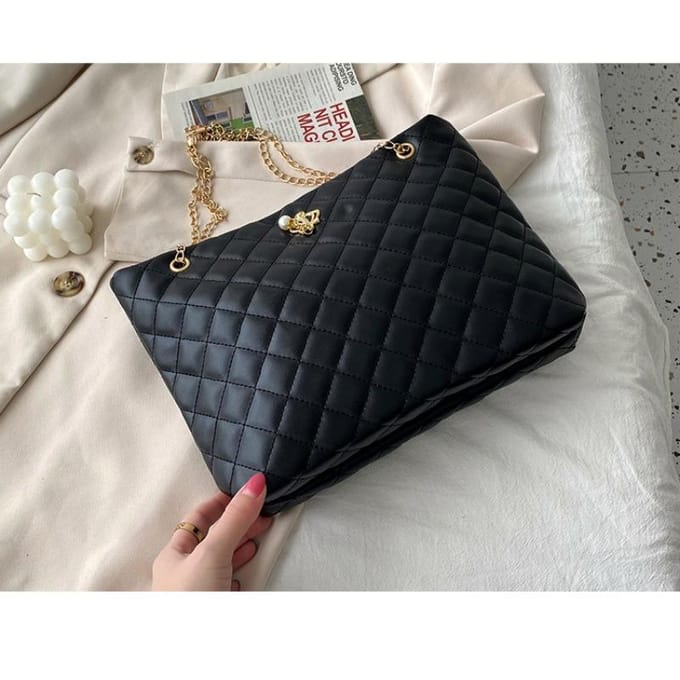 Sacs à provisions brodés pour femmes Sacs Mère pour femmes Version coréenne Sacs Tote black