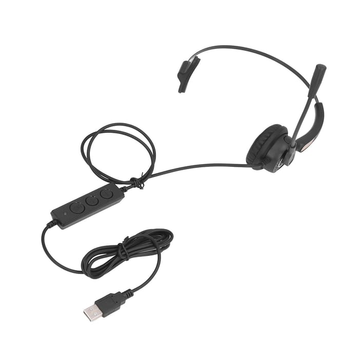 Callcenter Headset USB Verstelbare Bedrade Service Headphone met Ruisonderdrukkende Microfoon voor