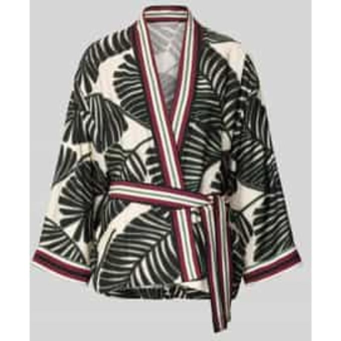 kaftan van viscosemix met florale all-over print
