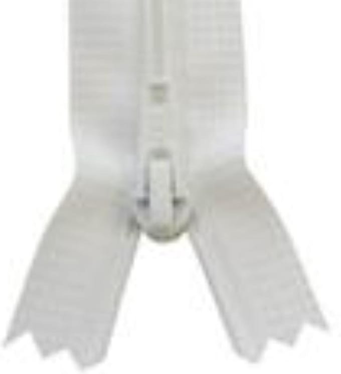 YKK broekrits met spiraal tandjes, Lengte 18 cm, Wit, niet deelbaar, Per Stuk.