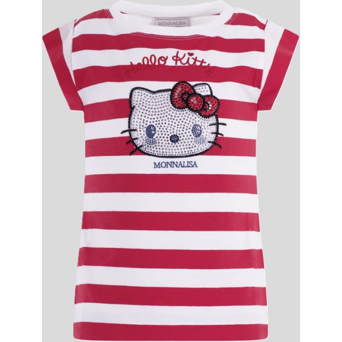 gestreept t-shirt hello kitty wit-rood baby