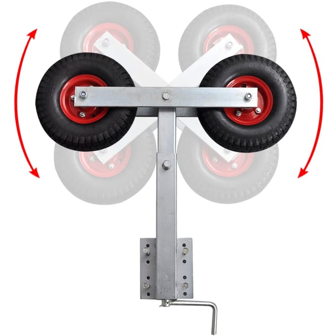 Supports de Remorque de Bateau Ensemble Double Roue Hauteur Réglable 59 84 cm
