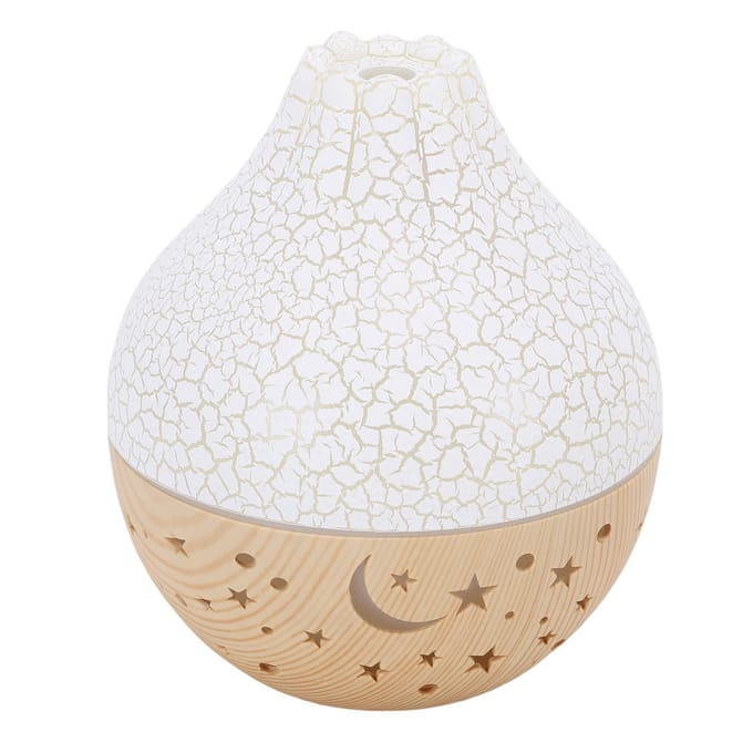 Diffuseur Humidificateur Lumineux ajouré Diffuseur d'Aromathérapie USB Silencieux Arrêt Automatique pour Maison Spa white