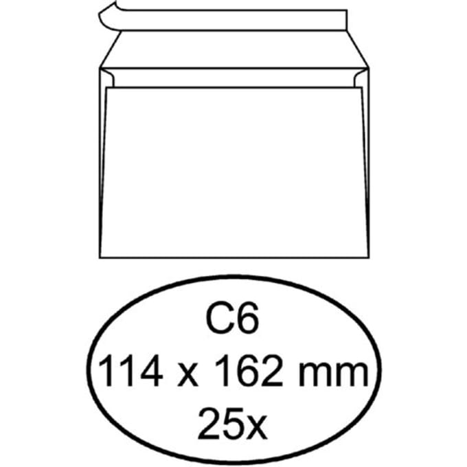 Envelop Quantore bank C6 114x162mm zelfklevend wit 25 stuks