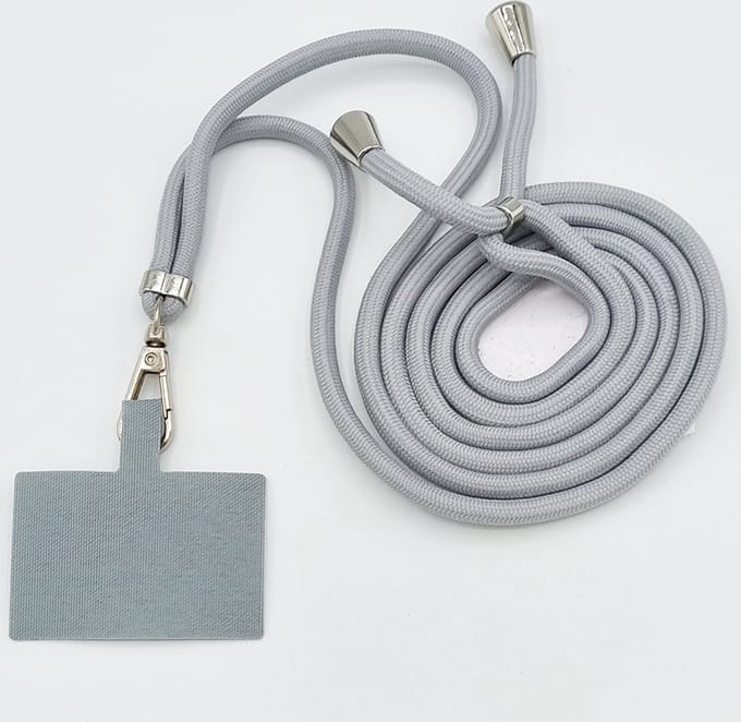 Universele verstelbare telefoonkoord -  grijs - 150 cm