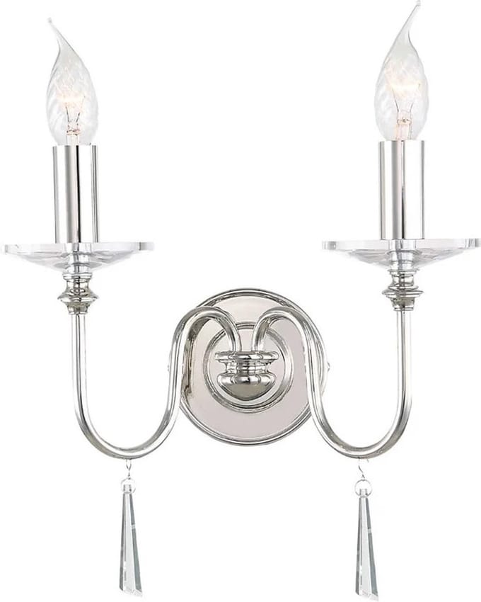 Elstead Lighting LED Wandlamp Finsbury Park | 2X E14 Max 60W | Polished Nickel