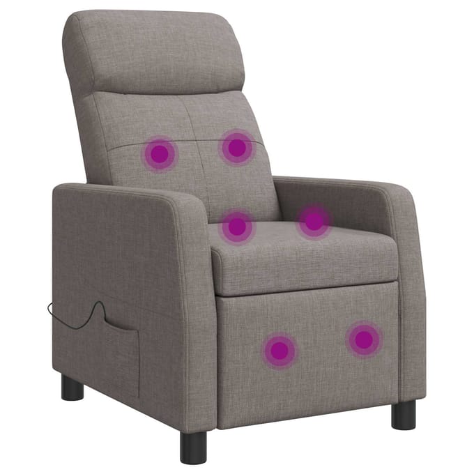 vidaXL - Massage - Relaxstoel - Taupe - Stof