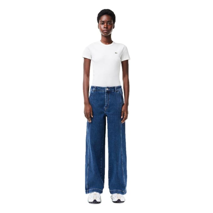 Lacoste Damesjeans met relaxte pasvorm (Medium Blauw)