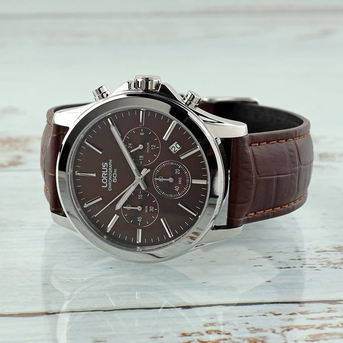 Lorus RT381AX9 - Horloge - 42 mm - Bruin
