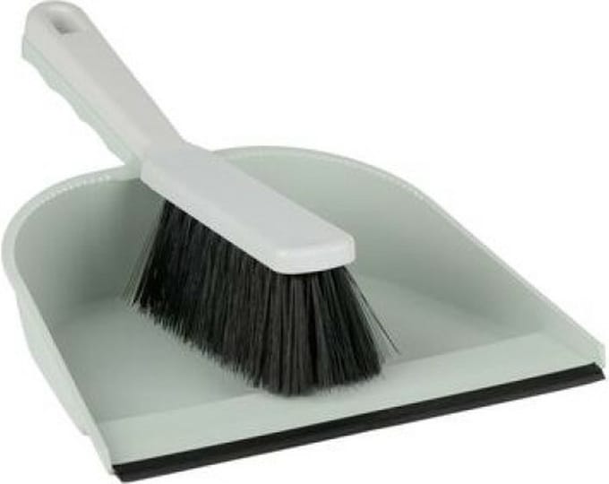 Lifetime Clean Stoffer en blik - kunststof - 32x23 cm - rubber rand