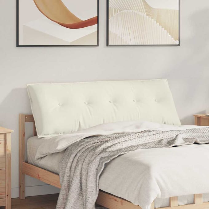 vidaXL - Rugkussen - Crèmekleurig - 140 - x - 50 - x - 19 - cm - Corduroy - stof