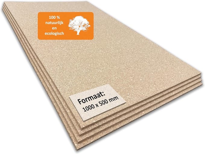 Kurkplaat 1000 x 500 mm - Elastisch, Anti-statisch, Hoogwaardig - 3 mm Dik