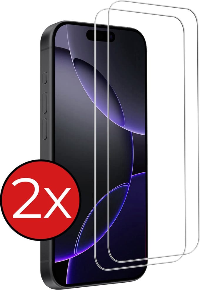 Screenprotector - 2 Stuks - Geschikt voor Apple iPhone 16 Pro - Volledige Dekking - Beschermglas - Gehard Glas - Tempered Glass - Screen Protector
