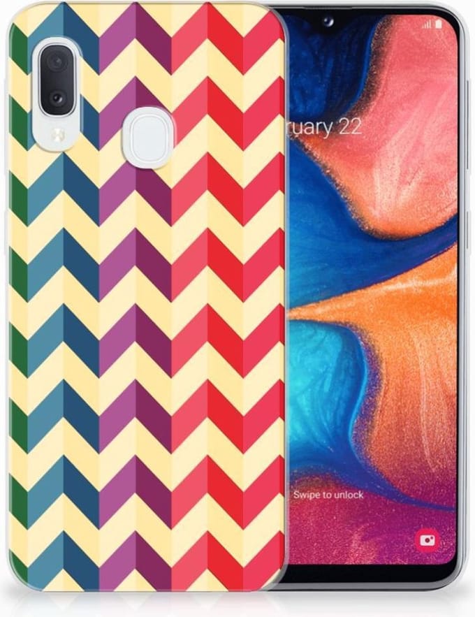 Samsung Galaxy A20e TPU bumper Zigzag Multi Color