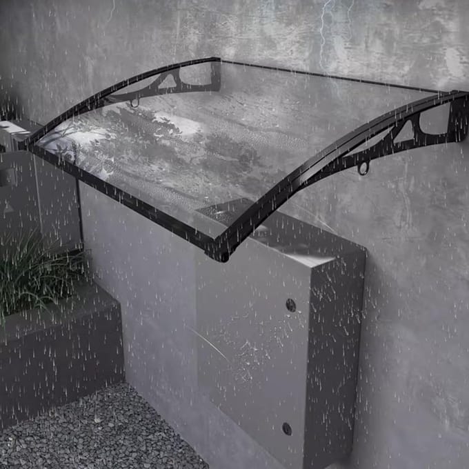 Regenluifel Deur - Overkapping Dak - Bescherming Entree - Hoge Lichtdoorlatendheid - 100x240cm - Transparant