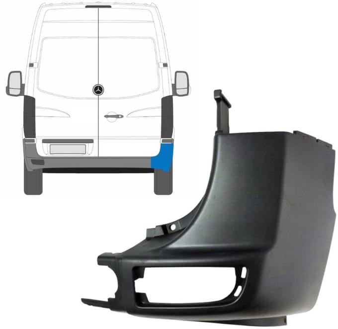 Achterbumper hoek voor Volkswagen Crafter 2005-2017 / Rechts