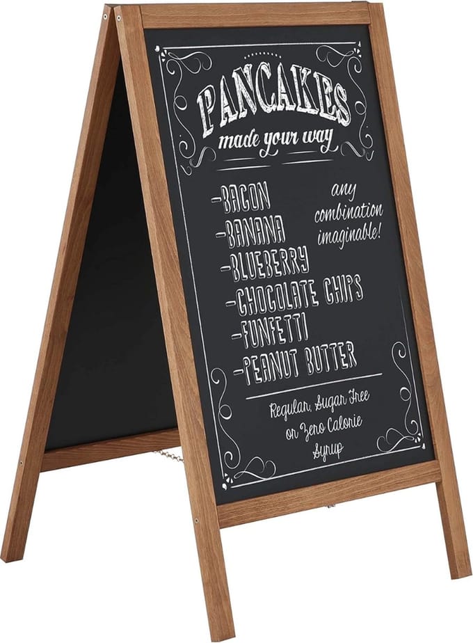 DD Stoepbord - A1 - Flipover - Krijtbord - 54x54x95cm - Koffie