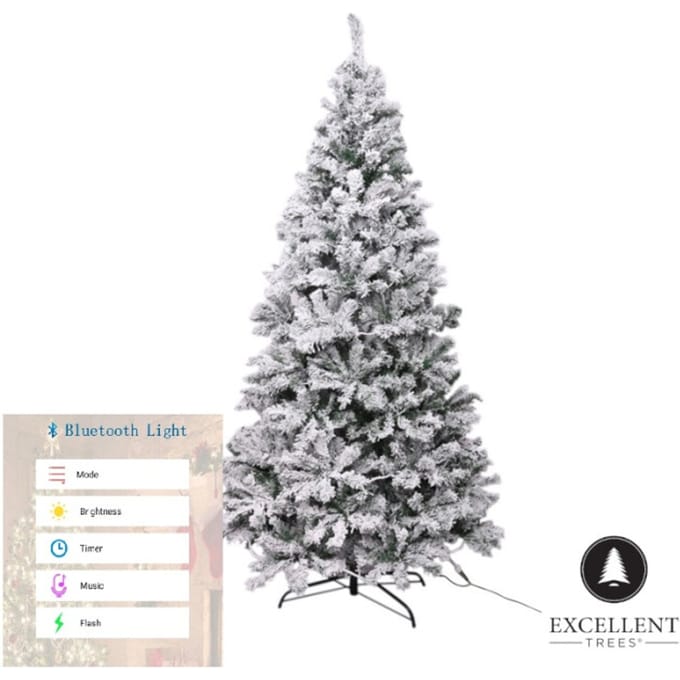 Excellent Trees ® rova witte kerstboom met sneeuw en led verlichting ⌀100cm -