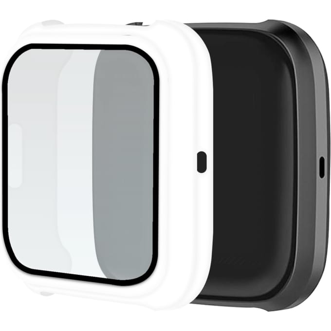 Telefoonglaasje Hoesje met Screenprotector Geschikt voor Fitbit Versa 2 - 40mm - Wit