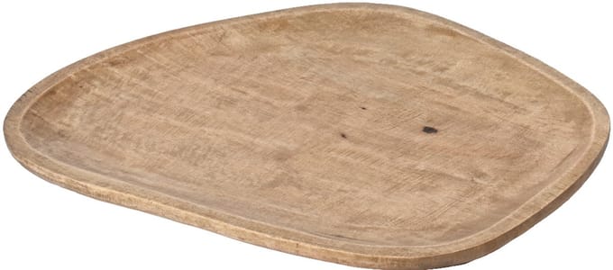 Decoris decoratiebord mangohout ovaal 46x37x1.5cm bruin