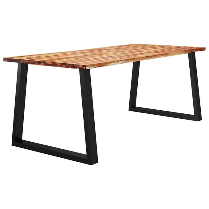 vidaXL - Eettafel - met - natuurlijke - rand - 200x90x75 - cm - massief - acaciahout
