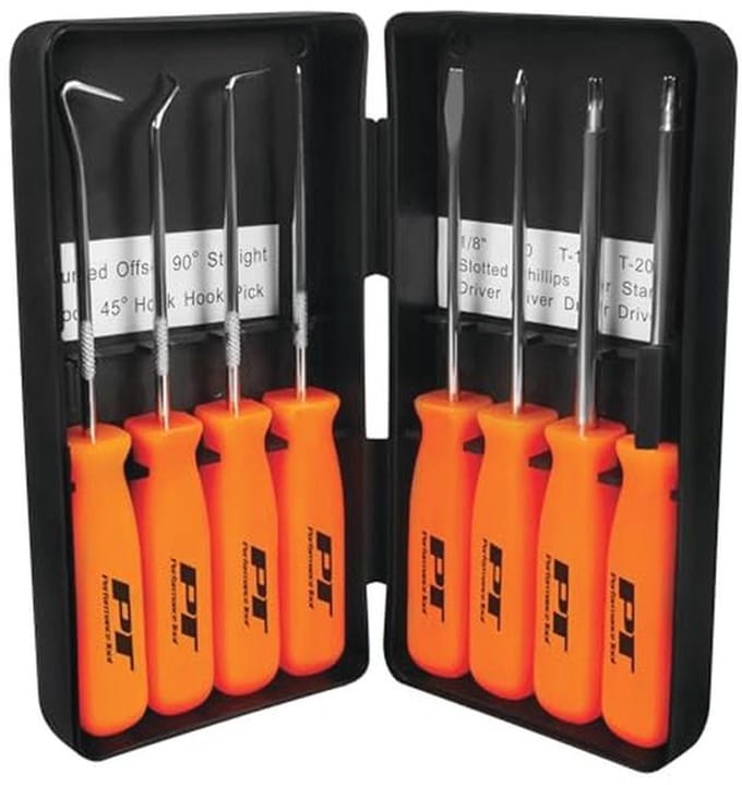 8-delige precisie pick en driver set met schraper - ideaal voor gedetailleerd werk